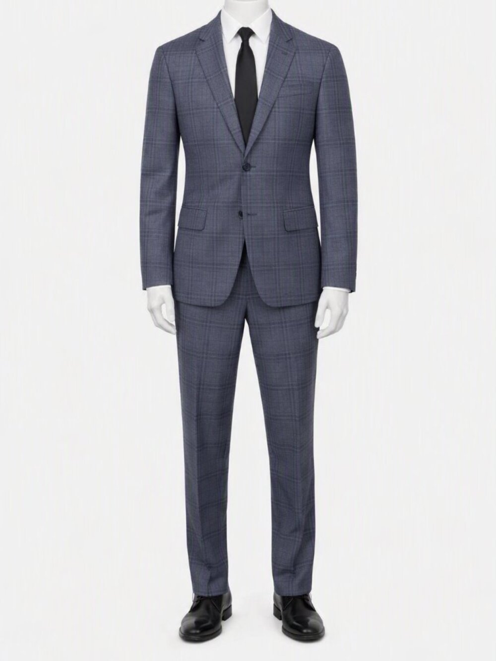 $640 CALVIN KLEIN Men's 40R Suit 2pc X Slim Fit Plaid Blazer & Pants Wool Blend